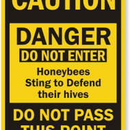 caution bee yard apiary sign